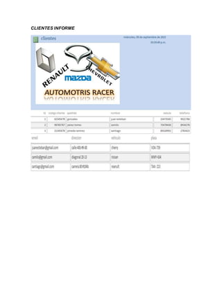 CLIENTES INFORME
 