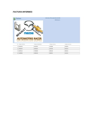 FACTURA INFORMES
 