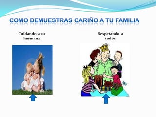 Cuidando a su   Respetando a
  hermana          todos
 