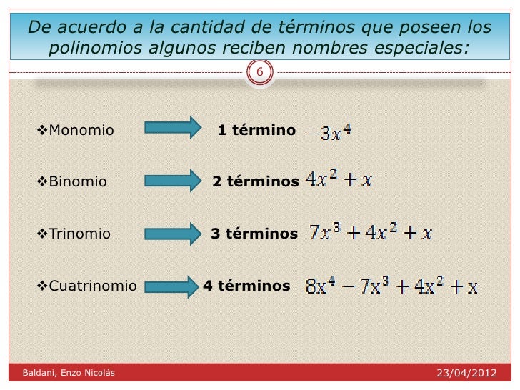 expresiones algebraicaspolinomios