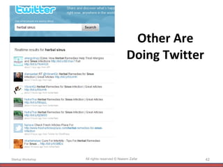 Other Are Doing Twitter Startup Workshop All rights reserved © Naeem Zafar 