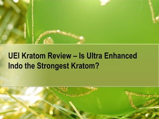 UEI Kratom Review – Is Ultra Enhanced
Indo the Strongest Kratom?

 