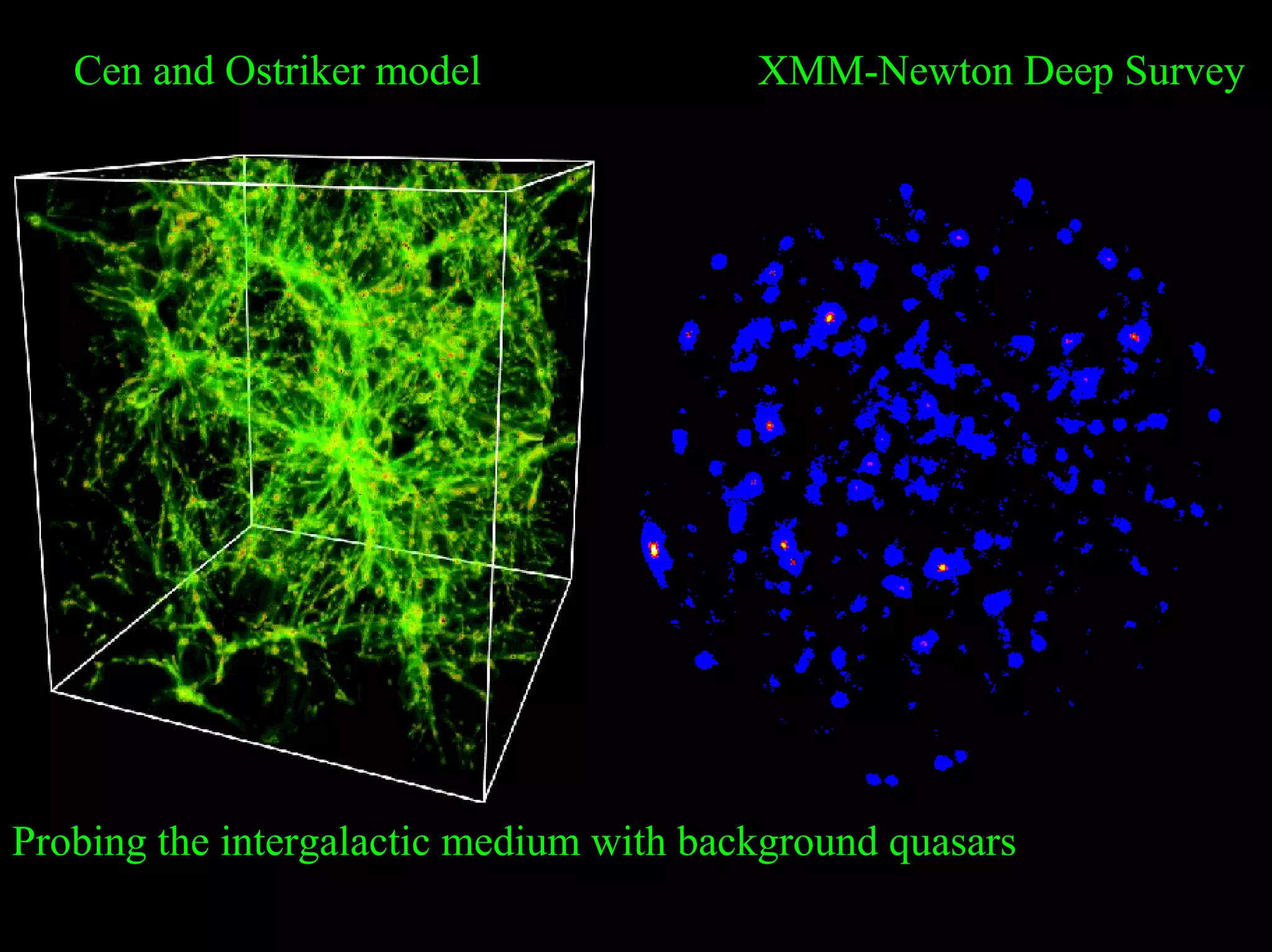 R Ultra High Throughput X-ray 
Cen and Ostriker model XMM-Newton Deep Survey 
Probing the intergalactic medium with background quasars 
NIAC June 2, 2000 
 