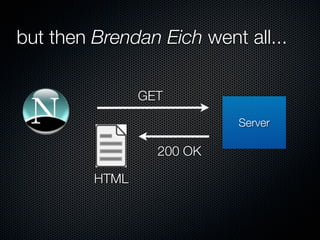 but then Brendan Eich went all...

                GET

                           Server

                  200 OK

         HTML
 