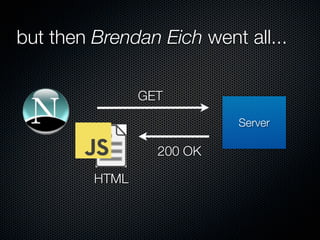 but then Brendan Eich went all...

                GET

                           Server

                  200 OK

         HTML
 