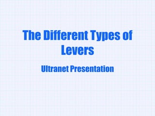 The Different Types of Levers Ultranet Presentation 