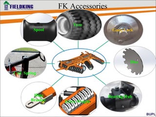 .
Tyre
Gang Lock
Disc
Bearing Hub
Extra Weight
Hing
Bracket
Coil Spring
Spool
FK Accessories
 