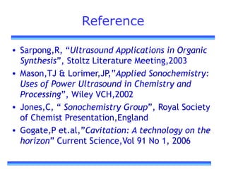 Ultrasonic Application in Chemical Engineering | PPT