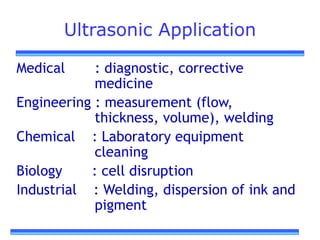 Ultrasonic Application in Chemical Engineering | PPT