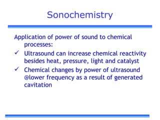 Ultrasonic Application in Chemical Engineering | PPT