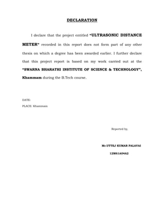 Meter Declaration Report Ultrasonic based distance meter | PDF