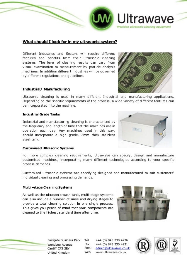 Ultrasonic cleaning equipment buyers' guide