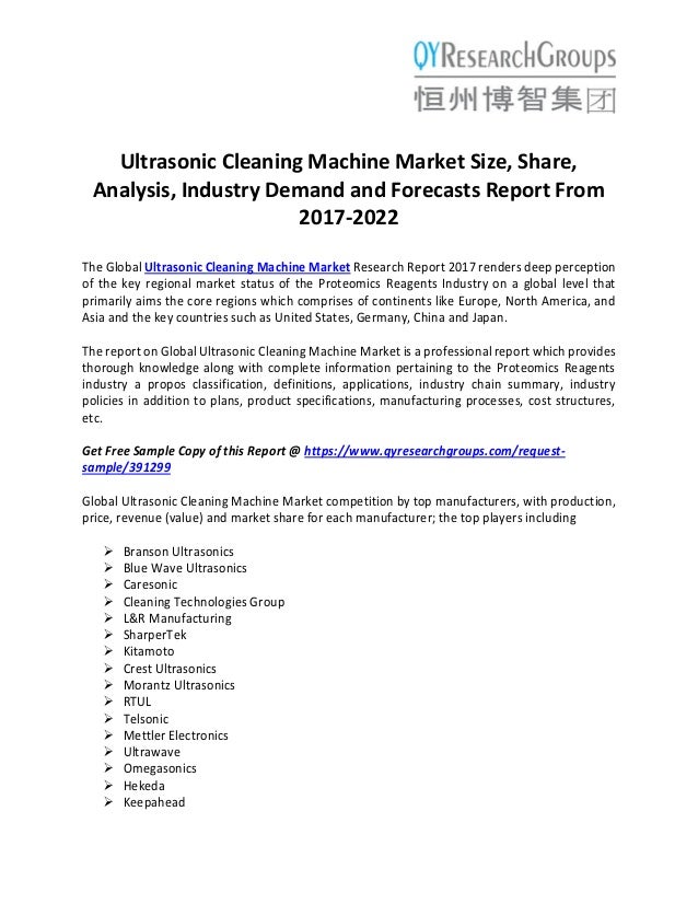 Ultrasonic Cleaning Machine Market size, share, analysis, industry