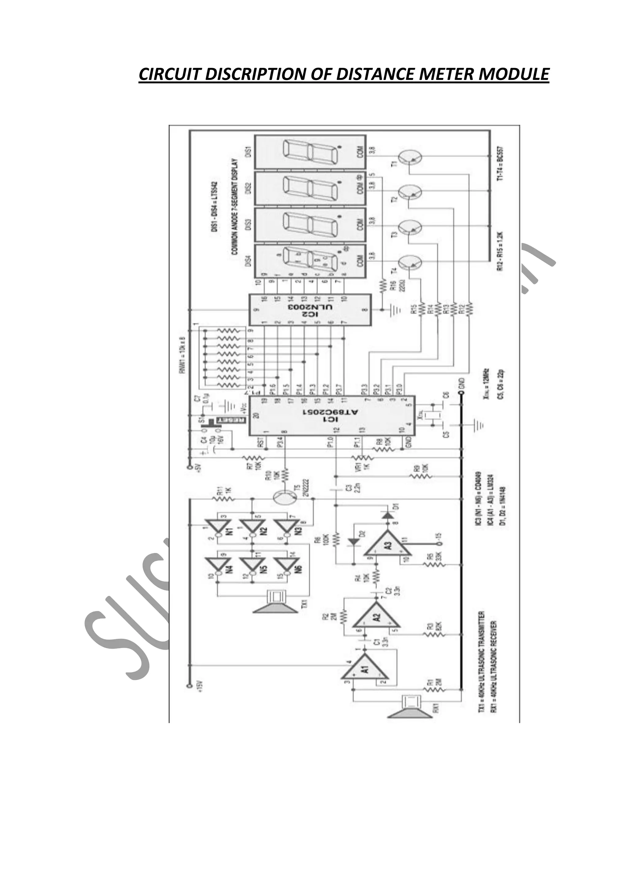 CIRCUIT DISCRIPTION OF DISTANCE METER MODULE

 