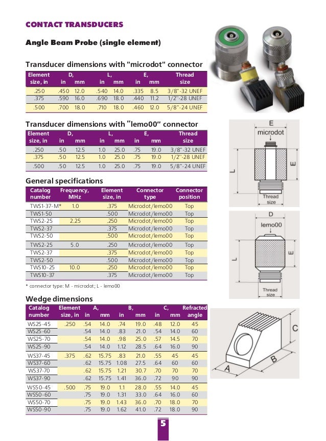Ultrasonic Probes for Flaw Detection and Sizing