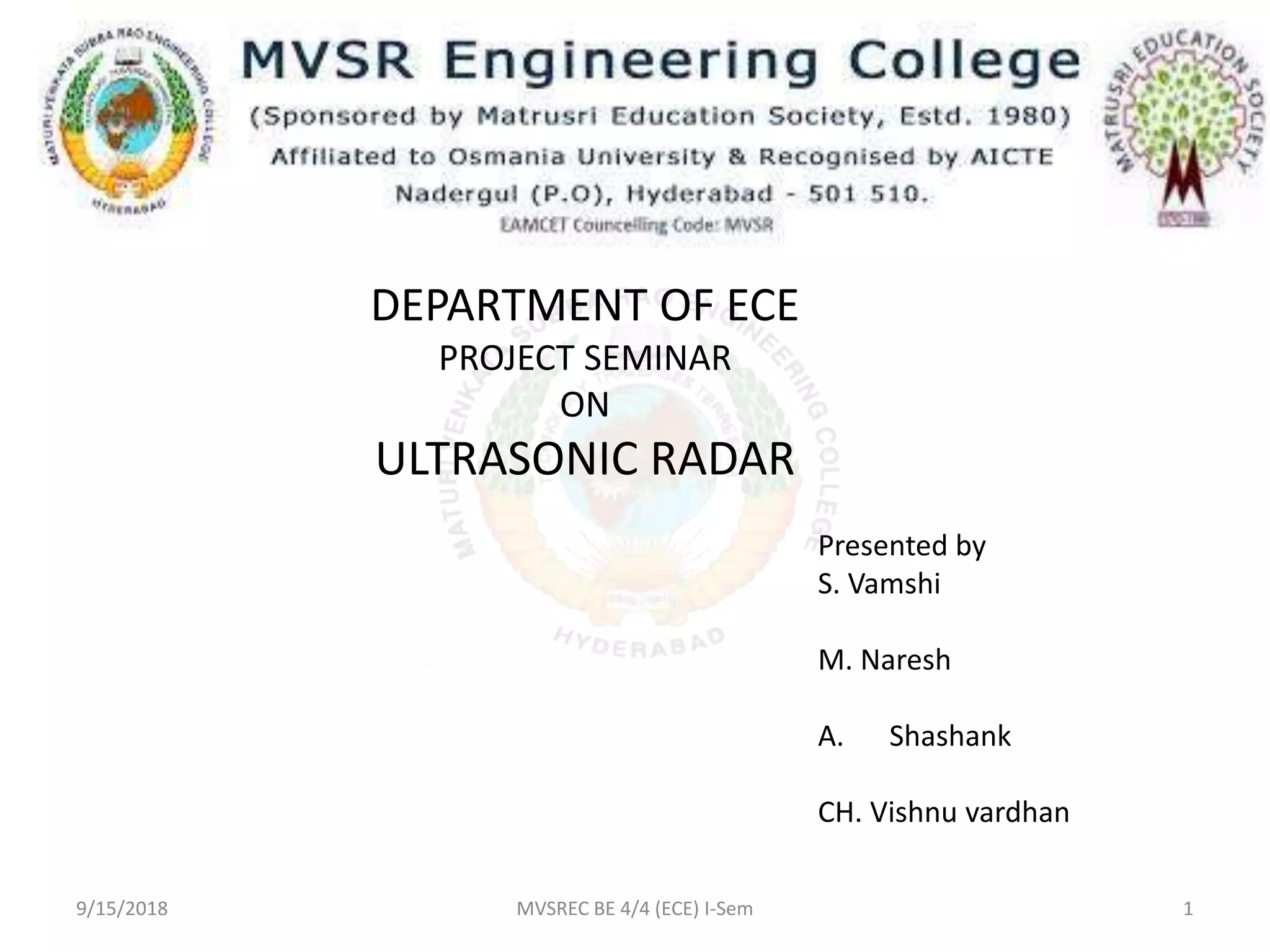 Ultrasonic radar mini project | PPTX | Computer Peripherals | Computing