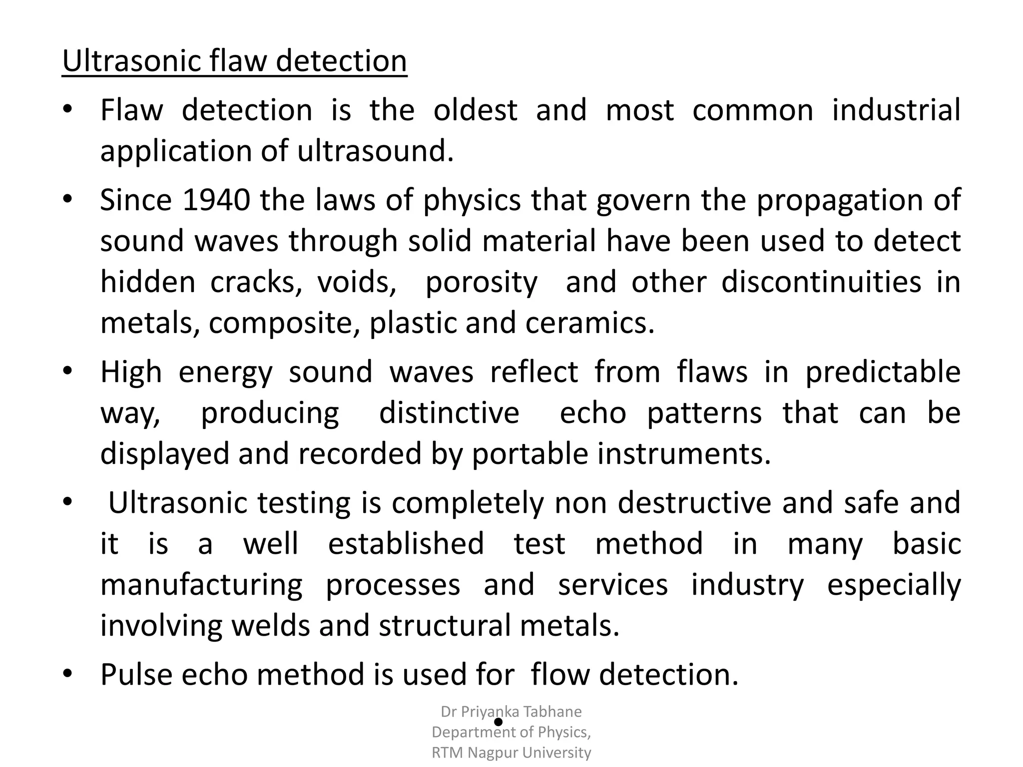Fundamentals of Ultrasonic waves and applications | PPTX