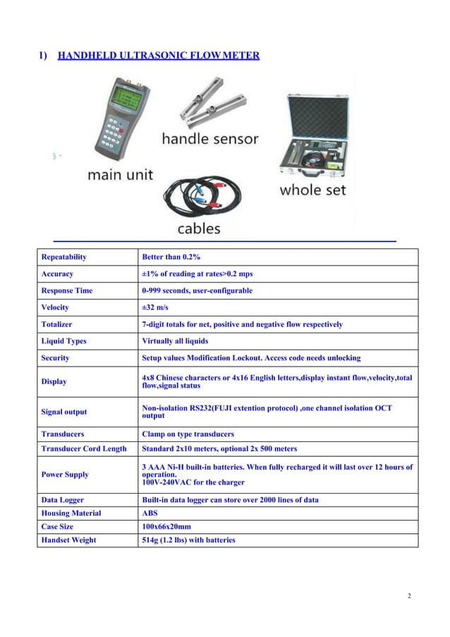 Ultrasonic series flow meter catalog | PDF