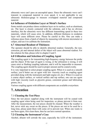 Ultrasonic Thickness Gauge Instruction Manual | PDF