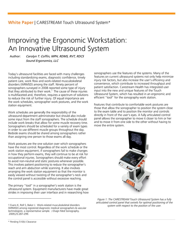 White Paper Improving the Ergonomic Workstation An Innovative