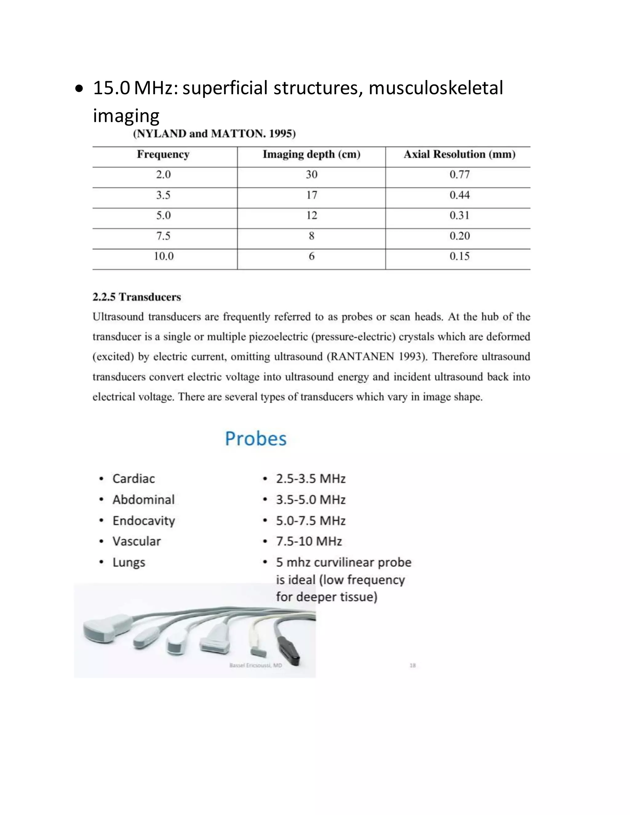 Ultrasound assignment 3 mark question and answer | DOCX