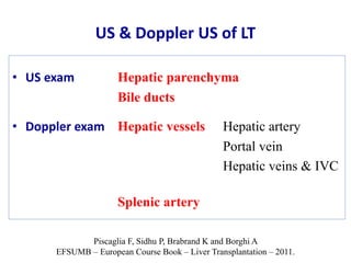 Ultrasound & doppler ultrasound in liver transplantation | PPTX