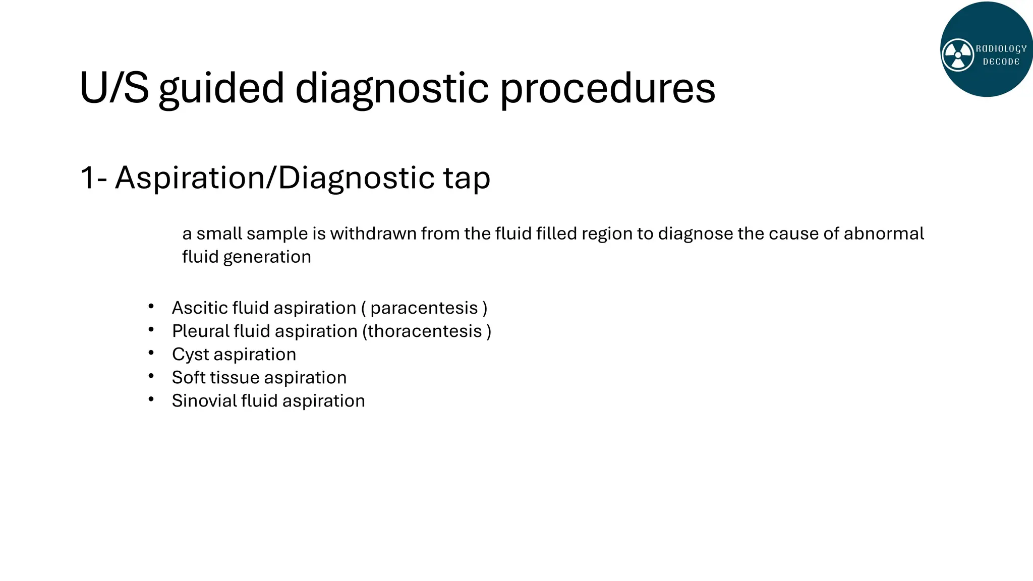 ultrasound guided procedures ( aspiration ) | PPT