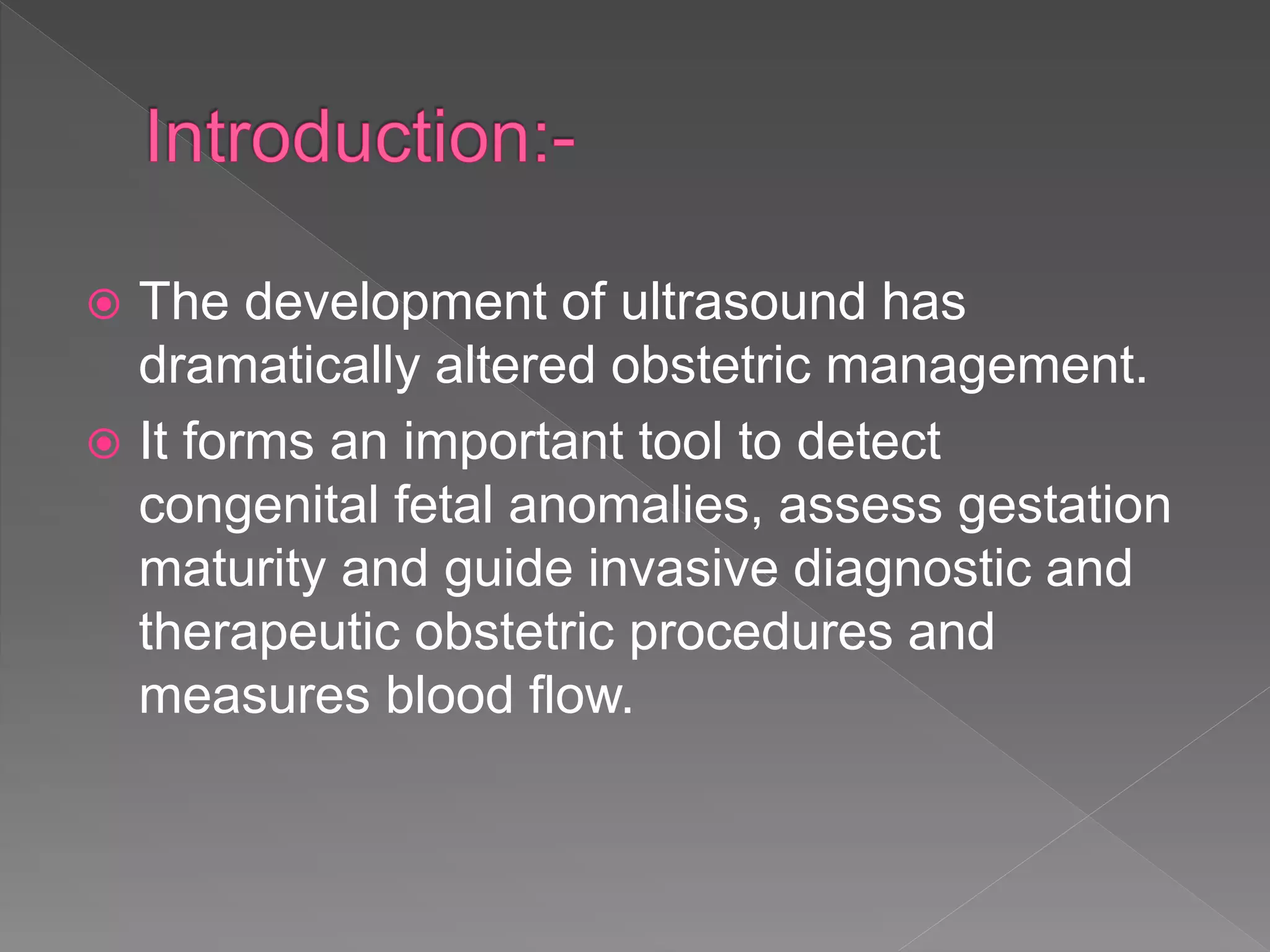 Ultrasound in obstetrics | PPTX