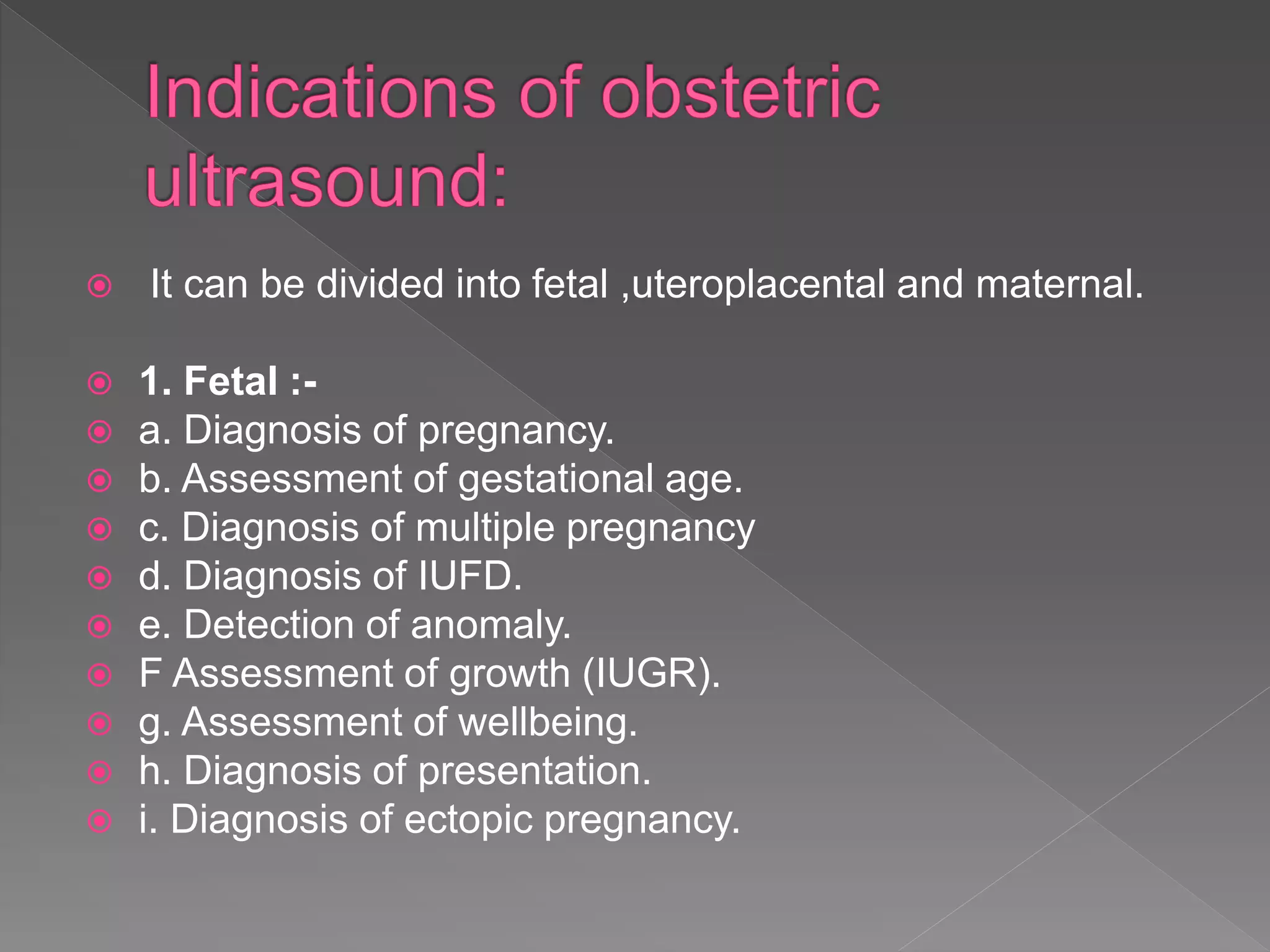 Ultrasound in obstetrics | PPTX