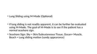 ULTRASOUND LUNG , A short review in POCUS on lung.pptx