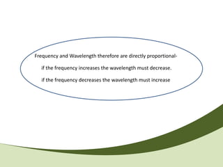 Frequency and Wavelength therefore are directly proportional-

  if the frequency increases the wavelength must decrease.

  if the frequency decreases the wavelength must increase
 