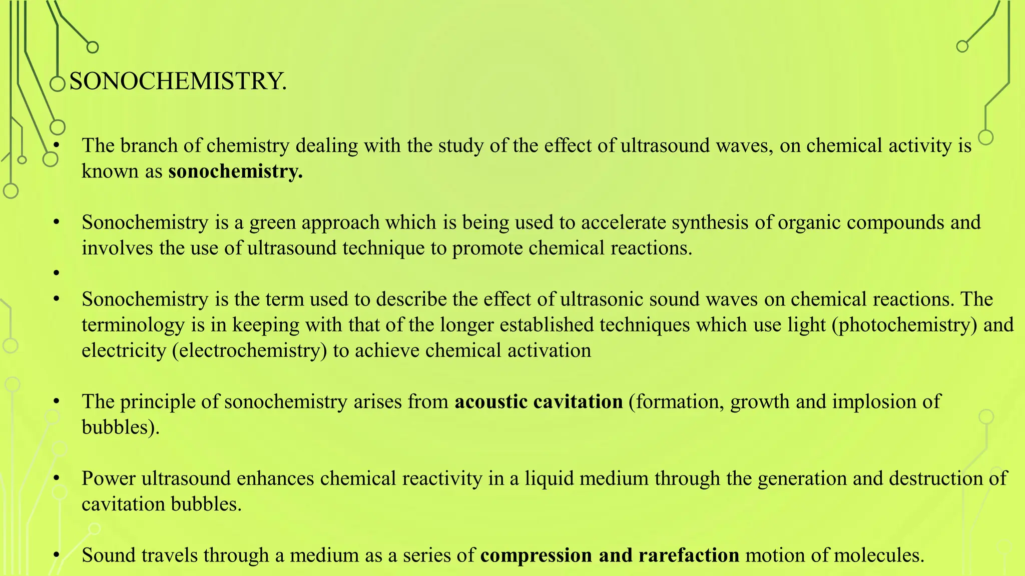 Ultrasound Assisted Reaction from Advanced organic chemistry of M.pharm ...