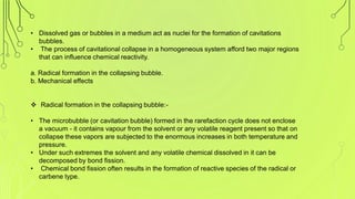 Ultrasound Assisted Reaction from Advanced organic chemistry of M.pharm ...
