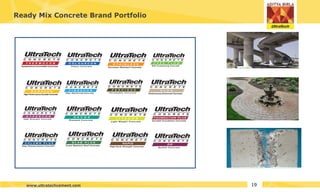 Ready Mix Concrete Brand Portfolio
19
www.ultratechcement.com
 