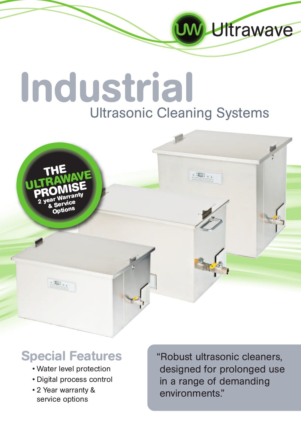 Ultrawave industrial ultrasonic cleaners brochure
