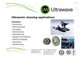 Ultrawave Precision Ultrasonic Cleaning Equipment Mar 11 | PDF