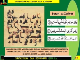 54
Surah az Zariyat
PEMBUKUAN AL – QURAN DAN ILMU2NYA
 
