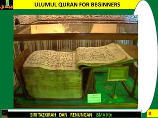 8
ULUMUL QURAN FOR BEGINNERS
 