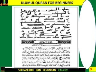 9
ULUMUL QURAN FOR BEGINNERS
 