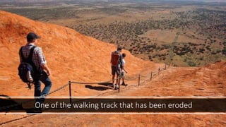 One of the walking track that has been eroded
 
