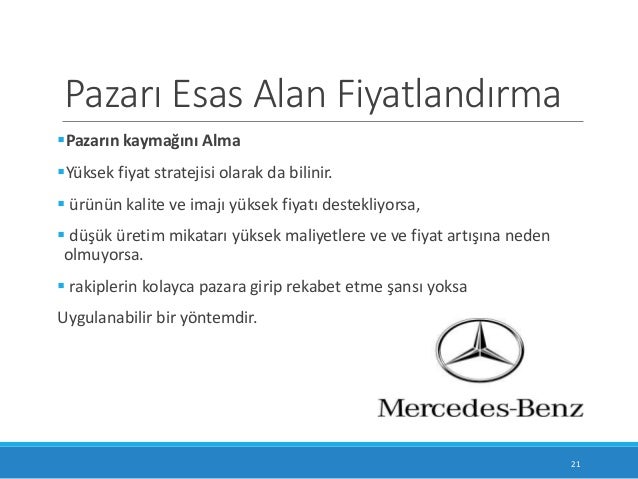 Pazarlamada fiyatlandırma stratejileri Pazarlamada fiyatlandırma stratejileri