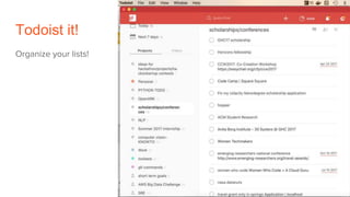 Todoist it!
Organize your lists!
 
