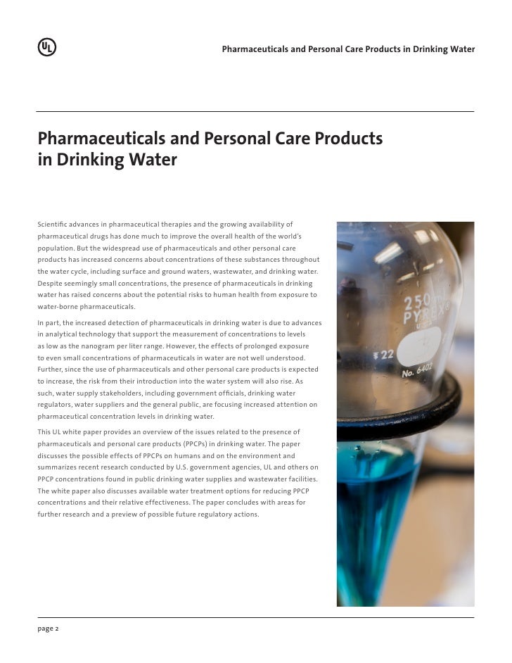Pharmaceuticals and Personal Care Products in Drinking Water