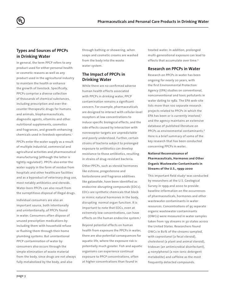 Pharmaceuticals and Personal Care Products in Drinking Water