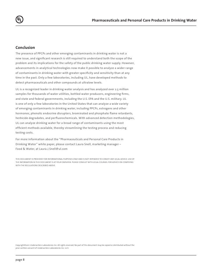 Pharmaceuticals and Personal Care Products in Drinking Water