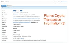 Fiat vs Crypto:
Transaction
Information (3)
 