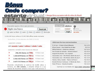Onde comprar? Bônus 
