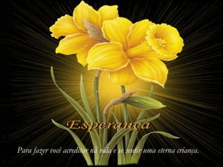 Esperança Para fazer você acreditar na vida e se sentir uma eterna criança. 