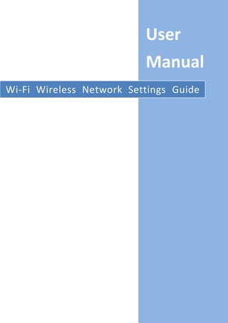 User
Manual
Wi-Fi Wireless Network Settings Guide
 