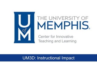 Center for Innovative
Teaching and Learning
UM3D: Instructional Impact
 